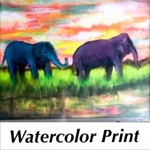 HAND CRAFTED Limited Edition Prints Artwork “Elephants in a Dream” abstract